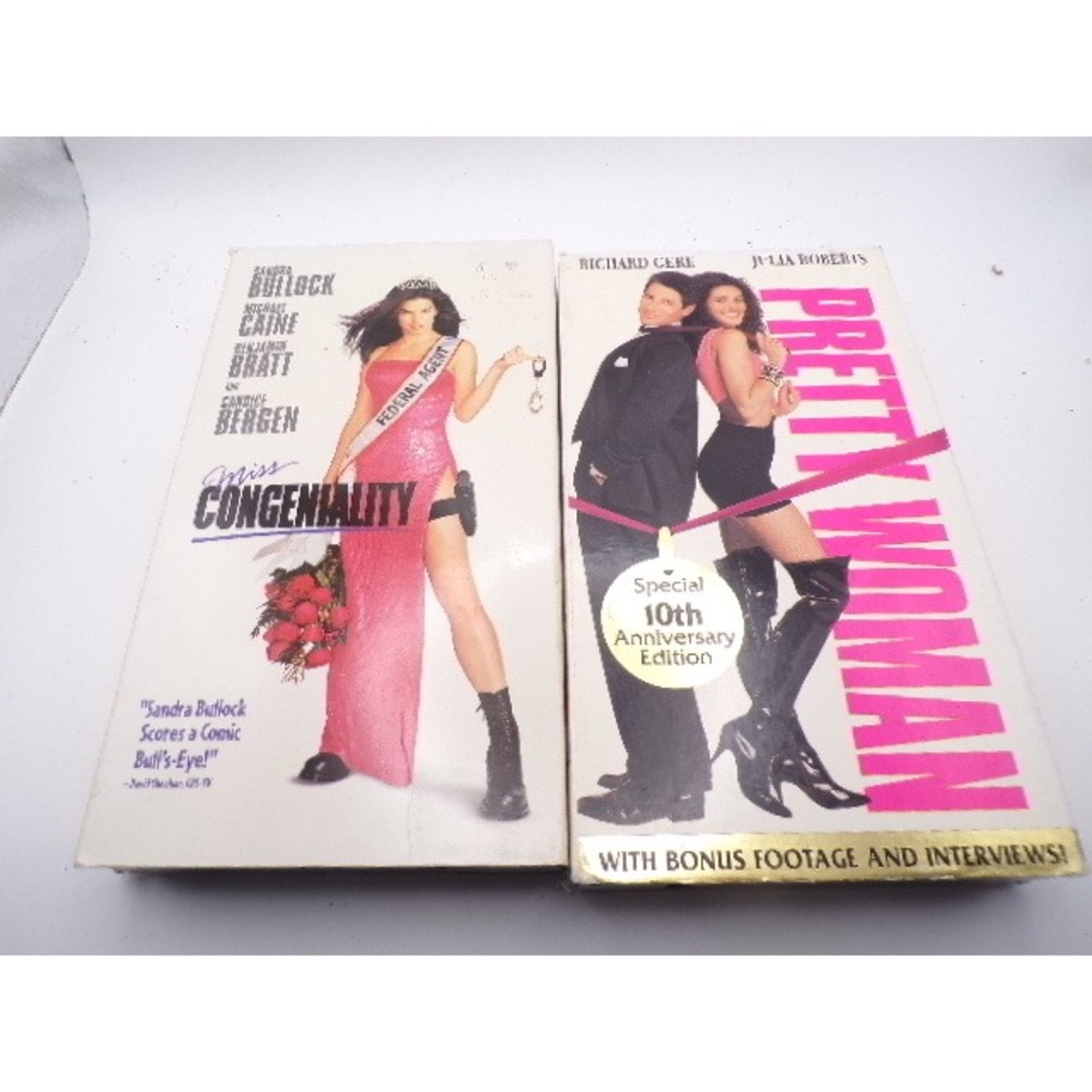 Miss Congeniality and Pretty Woman VHS Movie Set Special Anniversary Edition‎
